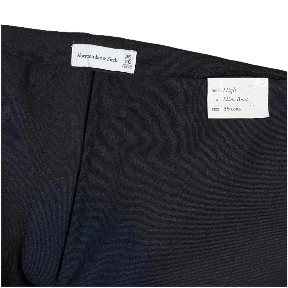 NWT Abercrombie & Fitch Black Slim Boot Pants Trousers 35 Long - Picture 7 of 12